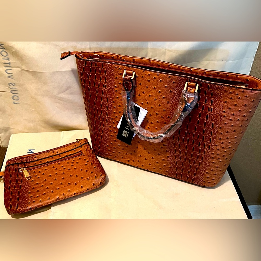 Dasein Women PurseLadies Shoulder Bag Top Handle Satchel withMatching Clutch